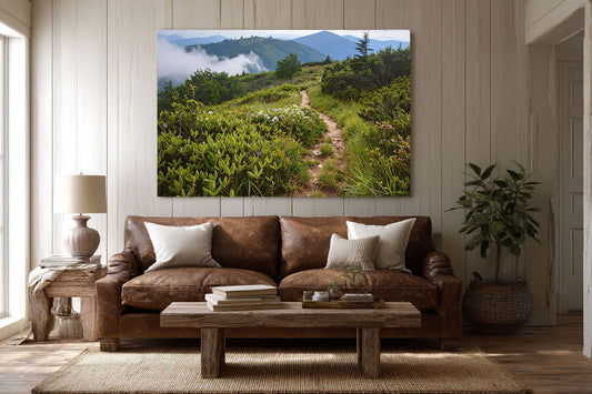 Misty Ridge – Blue Ridge Mountains Canvas Art Print - Canvas