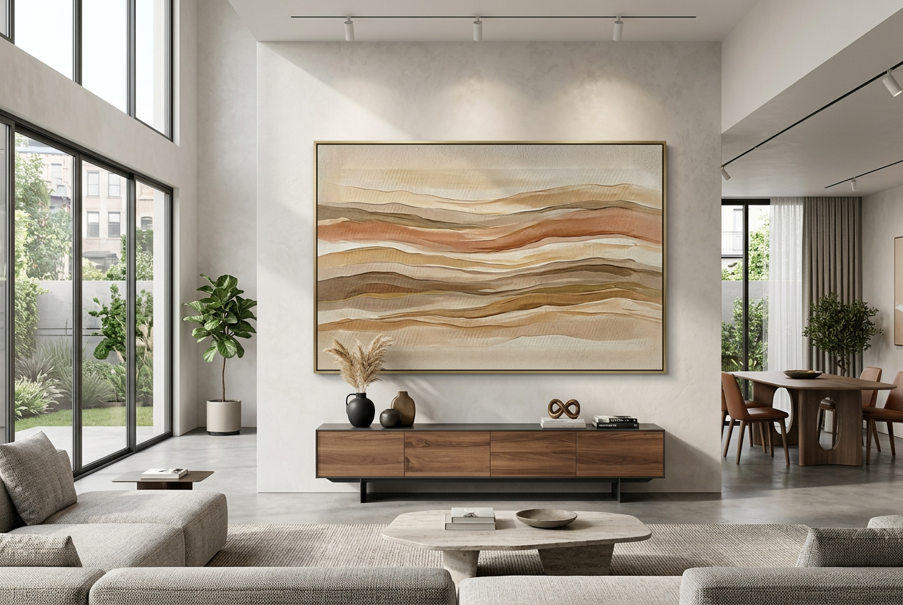 Sediment Layers Wall Art in Warm Earth Tones Poster