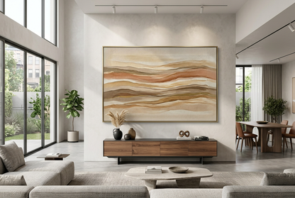 Sediment Layers Wall Art in Warm Earth Tones Poster