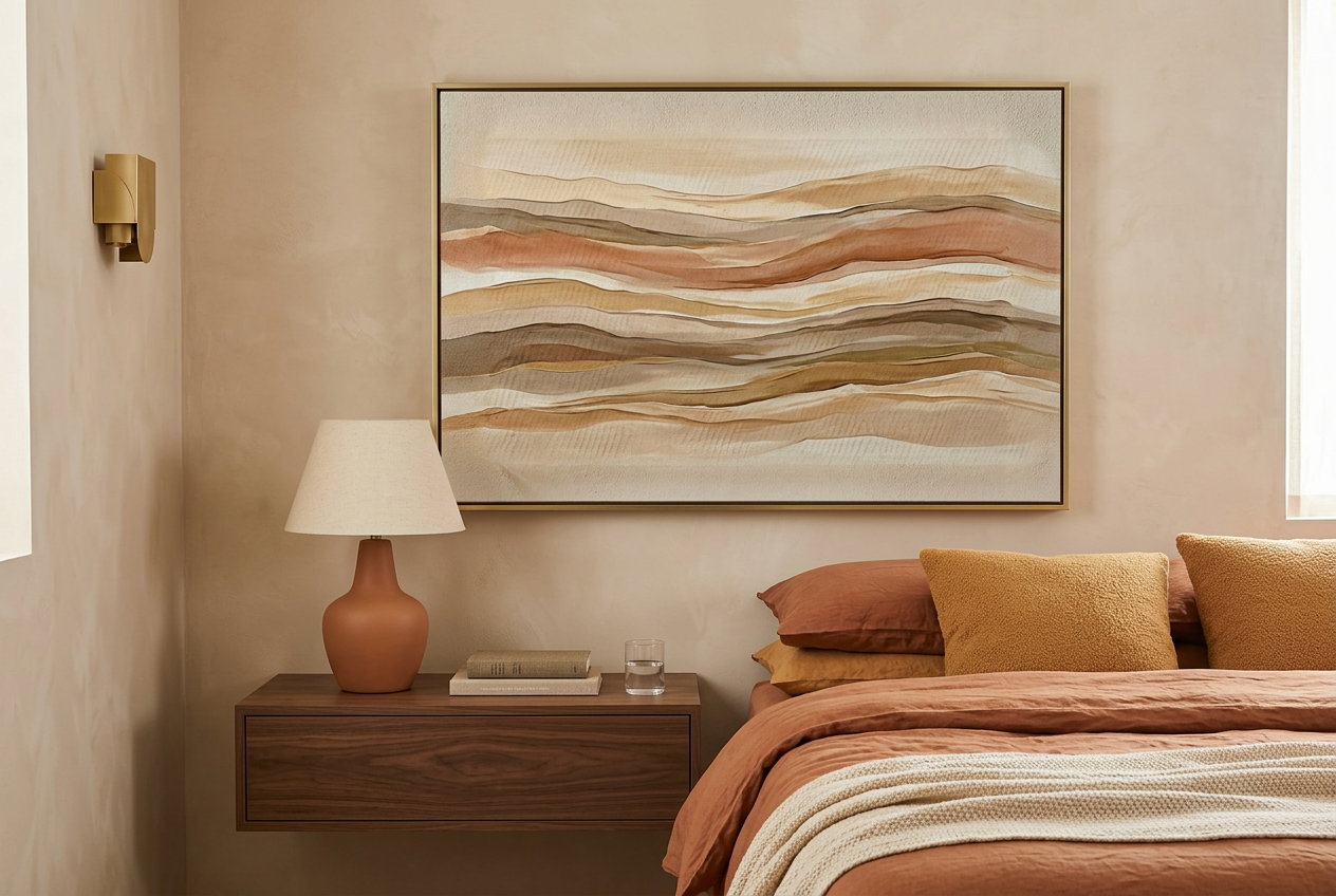 Sediment Layers Wall Art in Warm Earth Tones Poster