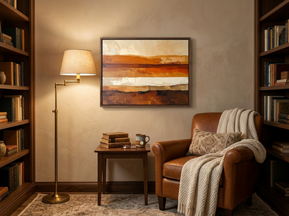 Strata Horizon Abstract Landscape in Earth Tones Poster
